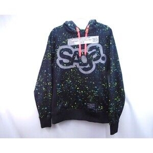 Saga Outerwear Mens M Technical Riding Hoodie Paint Splatter Water Repellent Ski